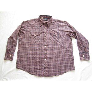 Vtg Dee Cee Rangers Plaid Pearl Snap Long Sleeve Shirt Sz 2X (Made in USA) MT331